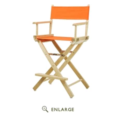 Casual Home 220-00-021-59 24 in. Directors Chair Natural Frame with Tangerine Canvas 220-00/021-59
